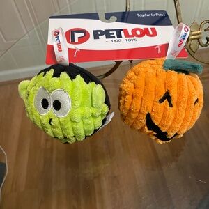 - - Petlou  4” Balls  Face With Squeaker Dog Toy.